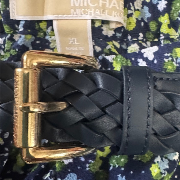 Michael Kors 3 Pc Set Micro Floral Blouse Skirt & Belt Beautiful Set NWT Sz L/XL - Picture 14 of 15